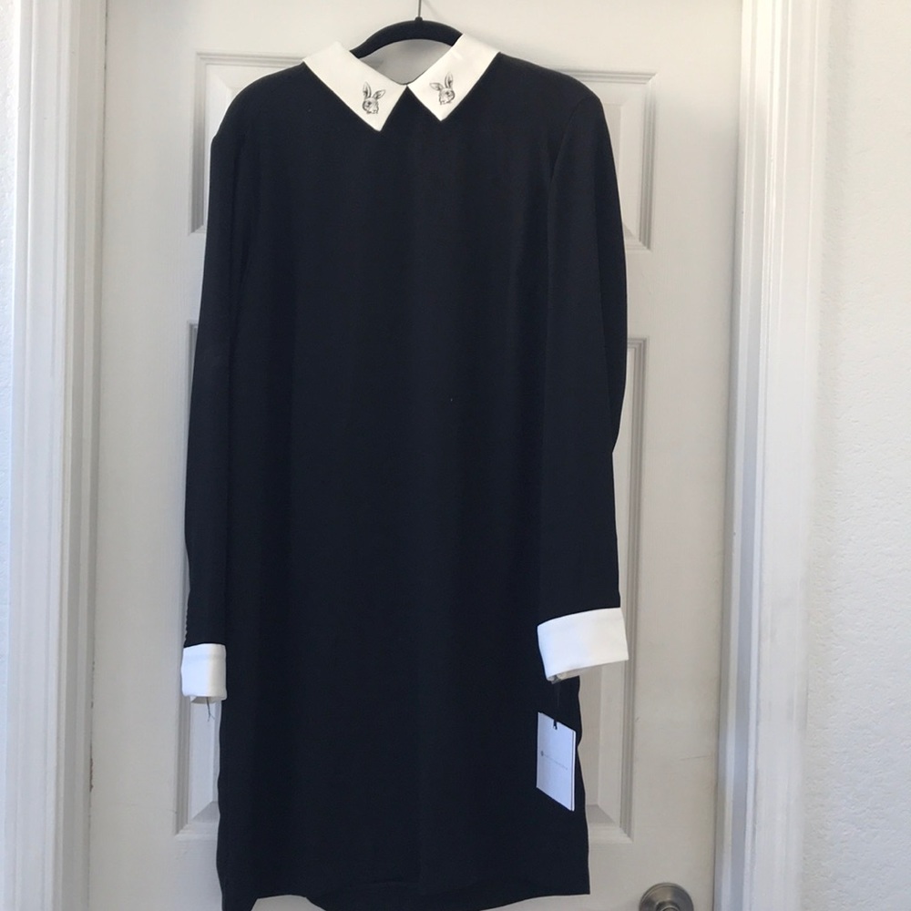 Black and white collared dress